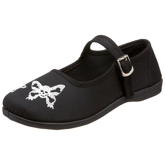 Sassie Butterfly Skull Canvas Flats 
